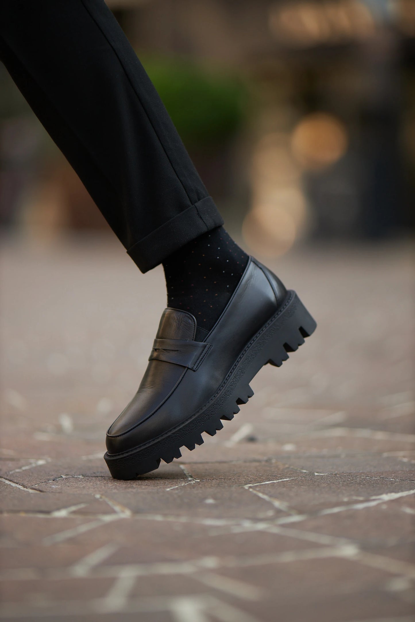 Black Penny Chunky Loafers
