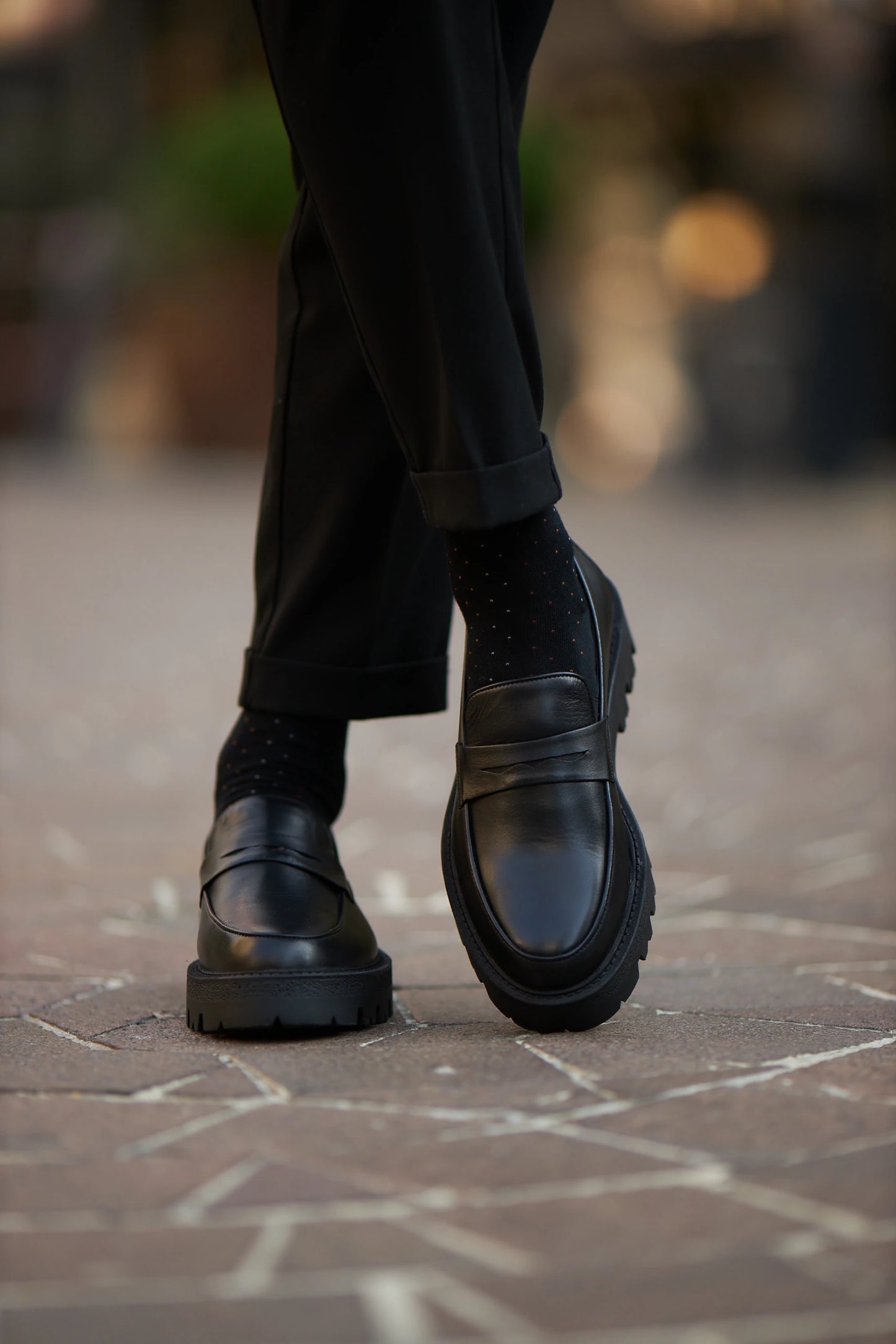 Black Penny Chunky Loafers
