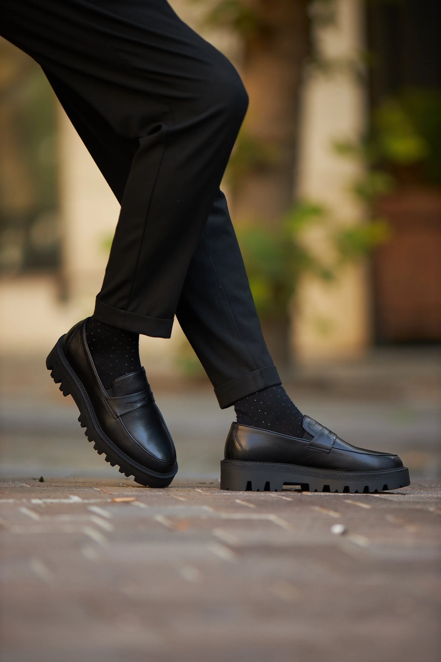 Black Penny Chunky Loafers
