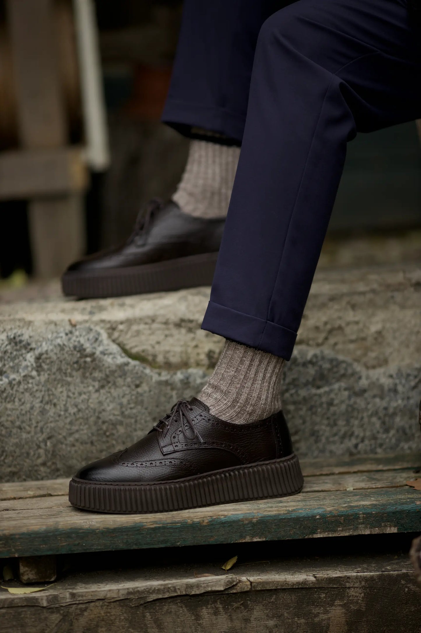 Brown Wingtip Casual Laces Shoes