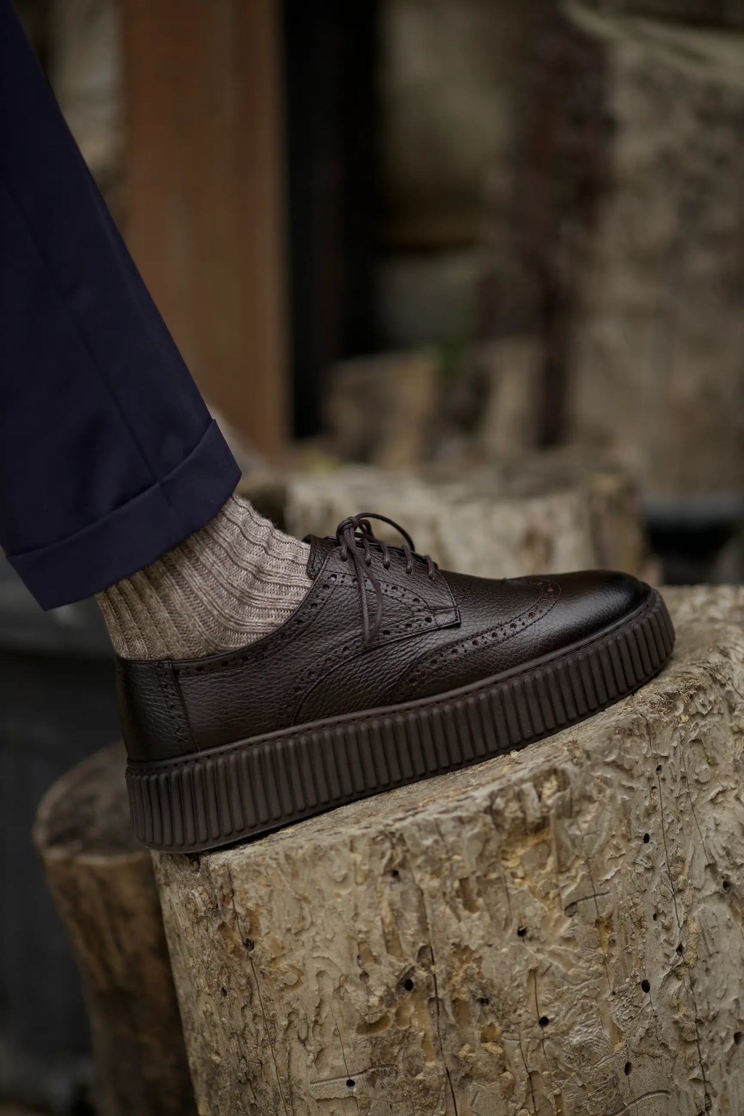 Brown Wingtip Casual Laces Shoes