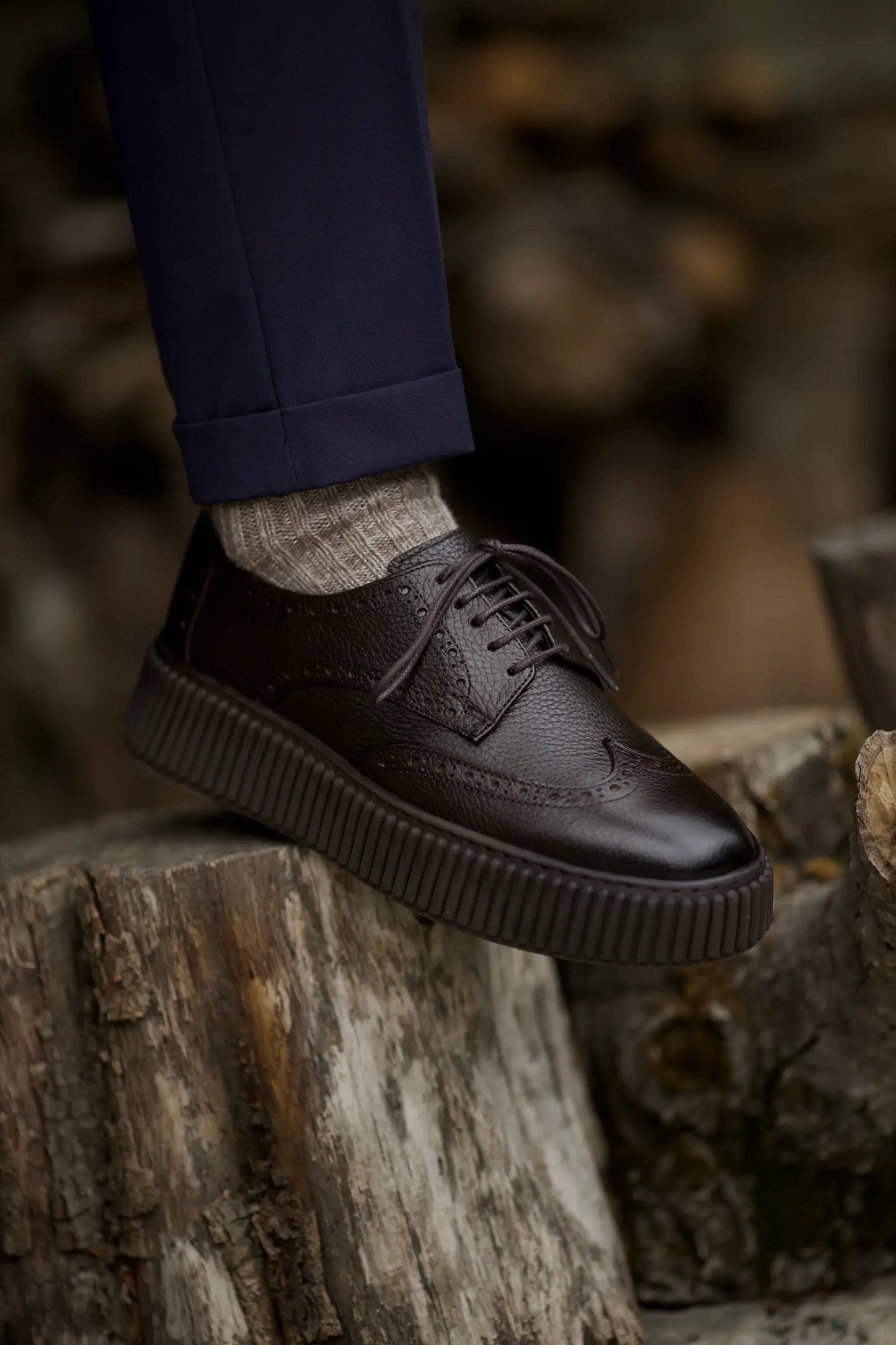 Brown Wingtip Casual Laces Shoes