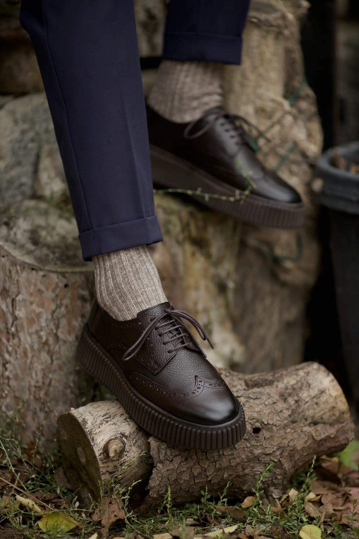 Brown Wingtip Casual Laces Shoes