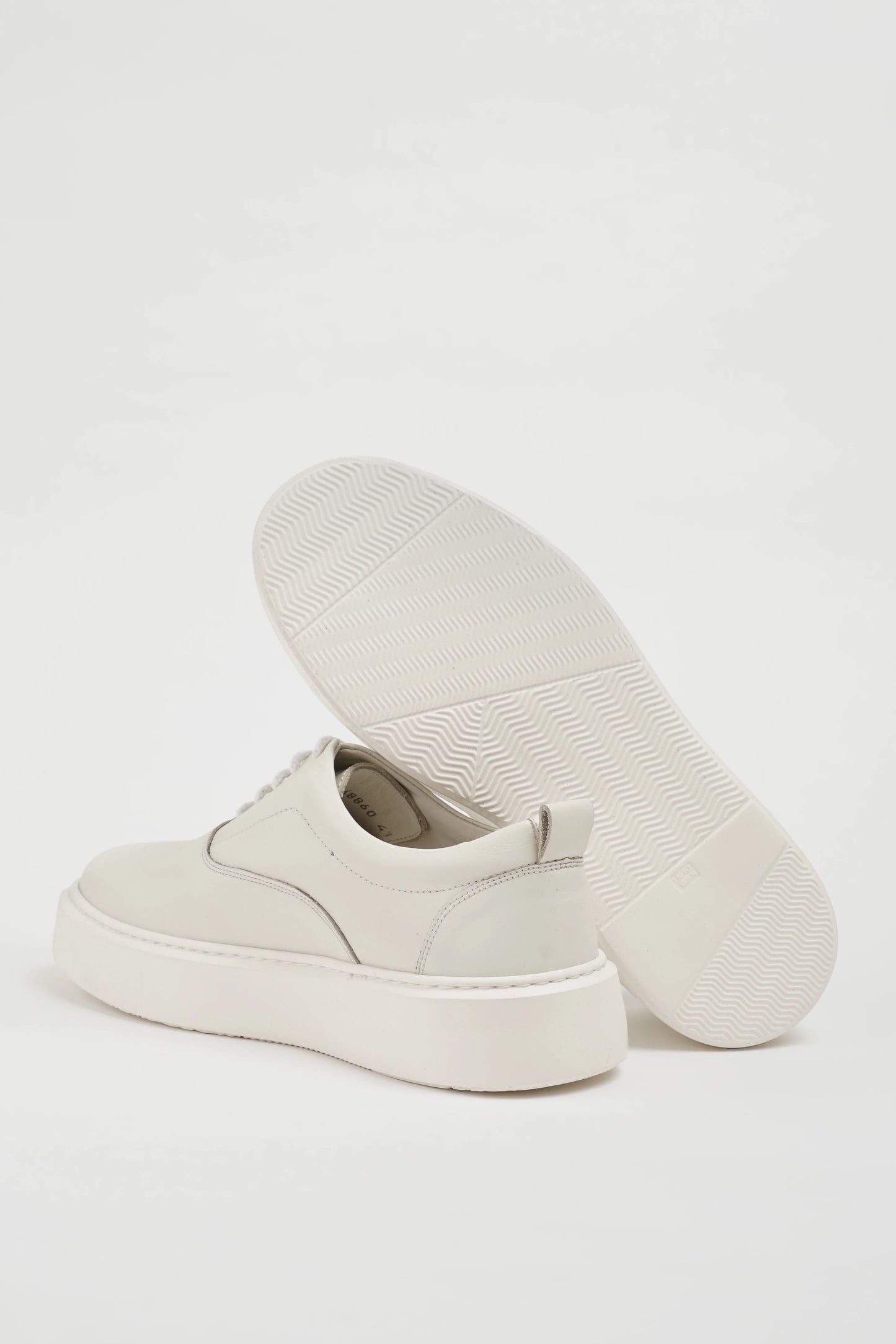 All White Wingtip Leather Sneakers