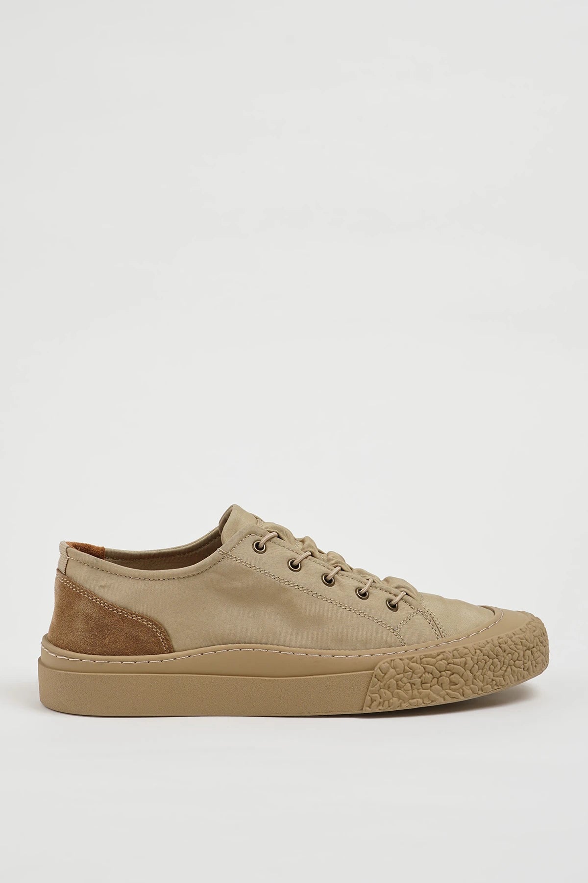 Beige Nubuck Low Top Sneakers