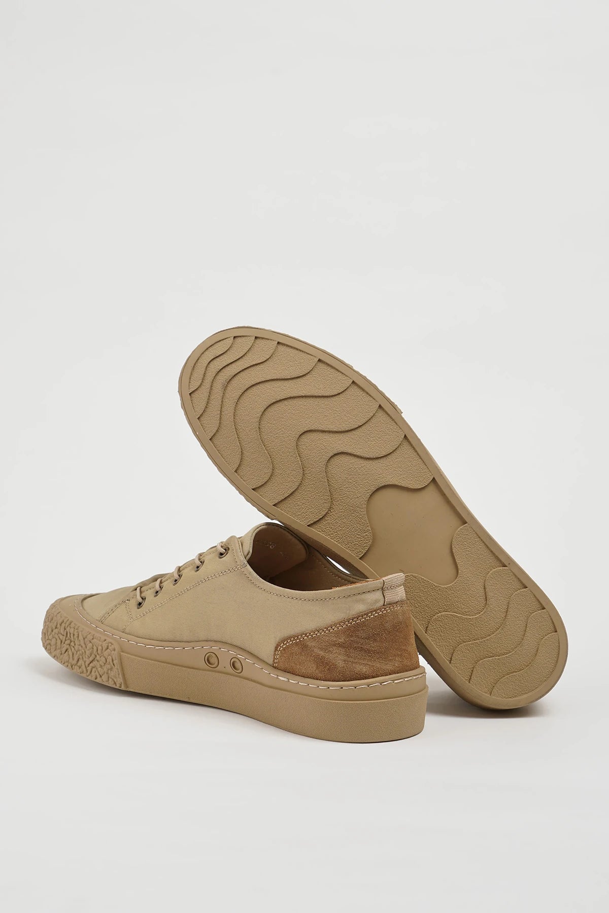 Beige Nubuck Low Top Sneakers