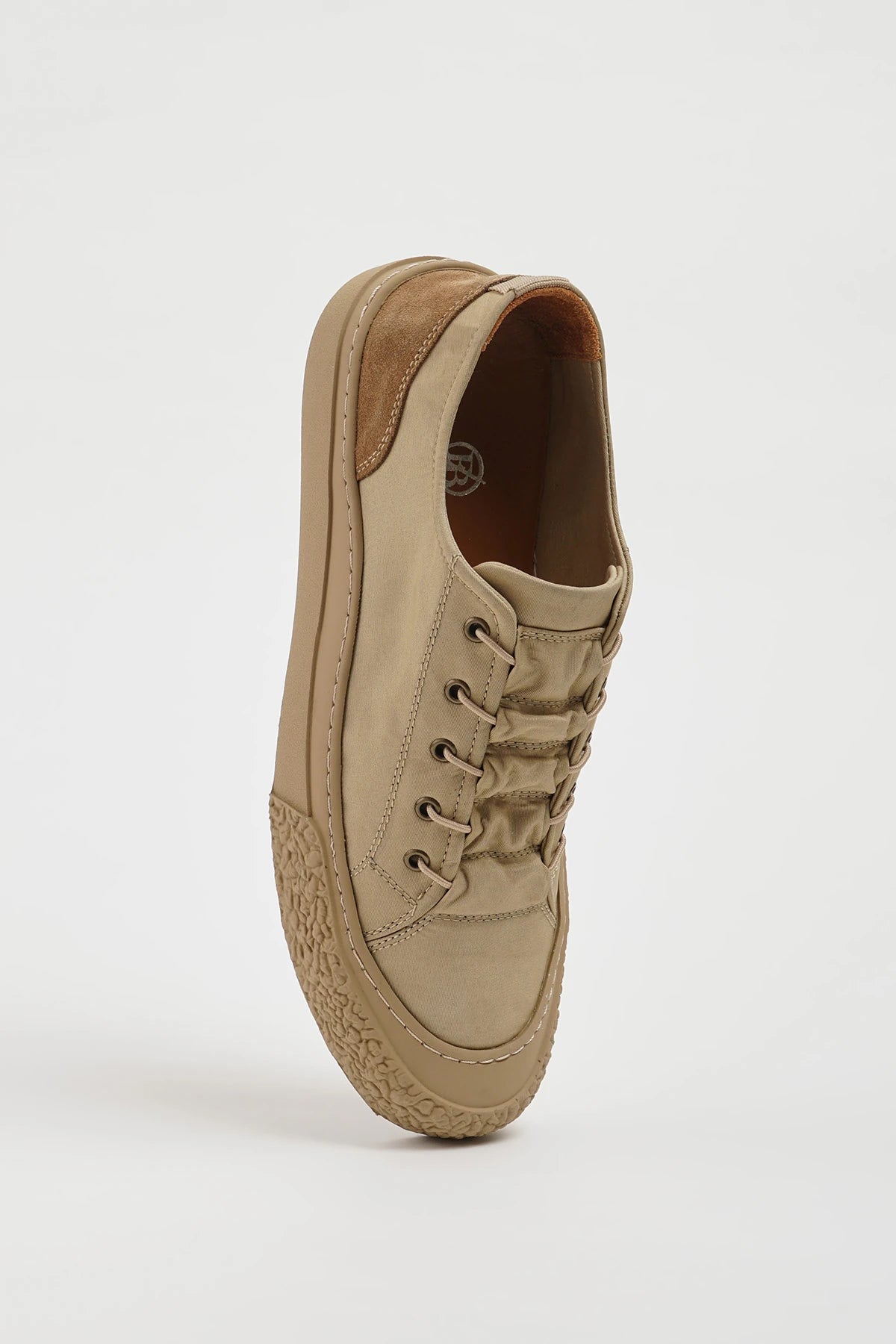 Beige Nubuck Low Top Sneakers