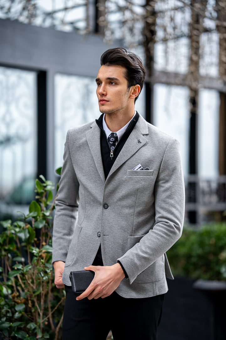 Men's Grey Slim Fit Blazers