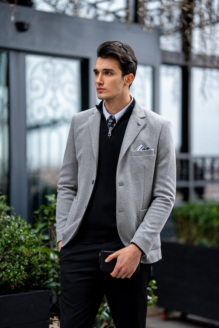 Men's Grey Slim Fit Blazers