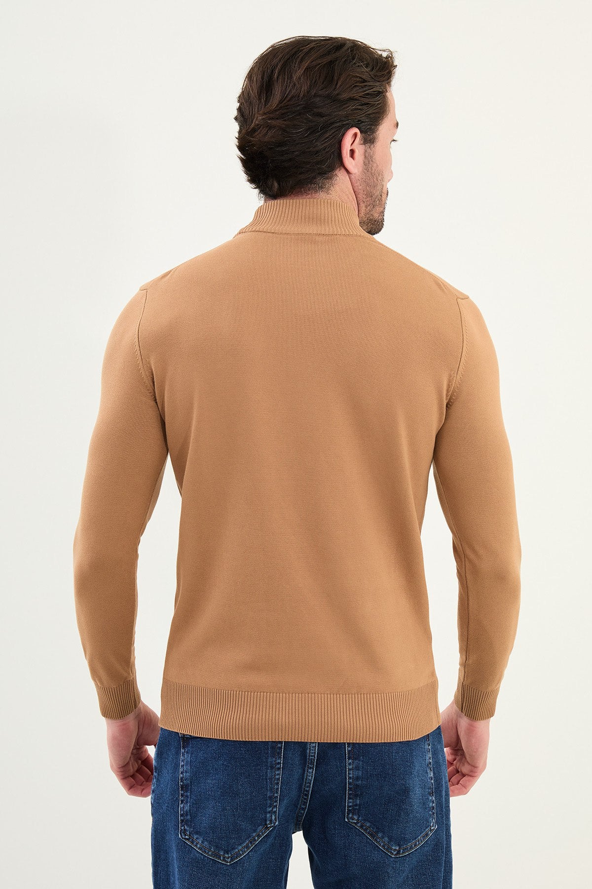 White Men's Wear Knitwear Slim Fit Turtleneck