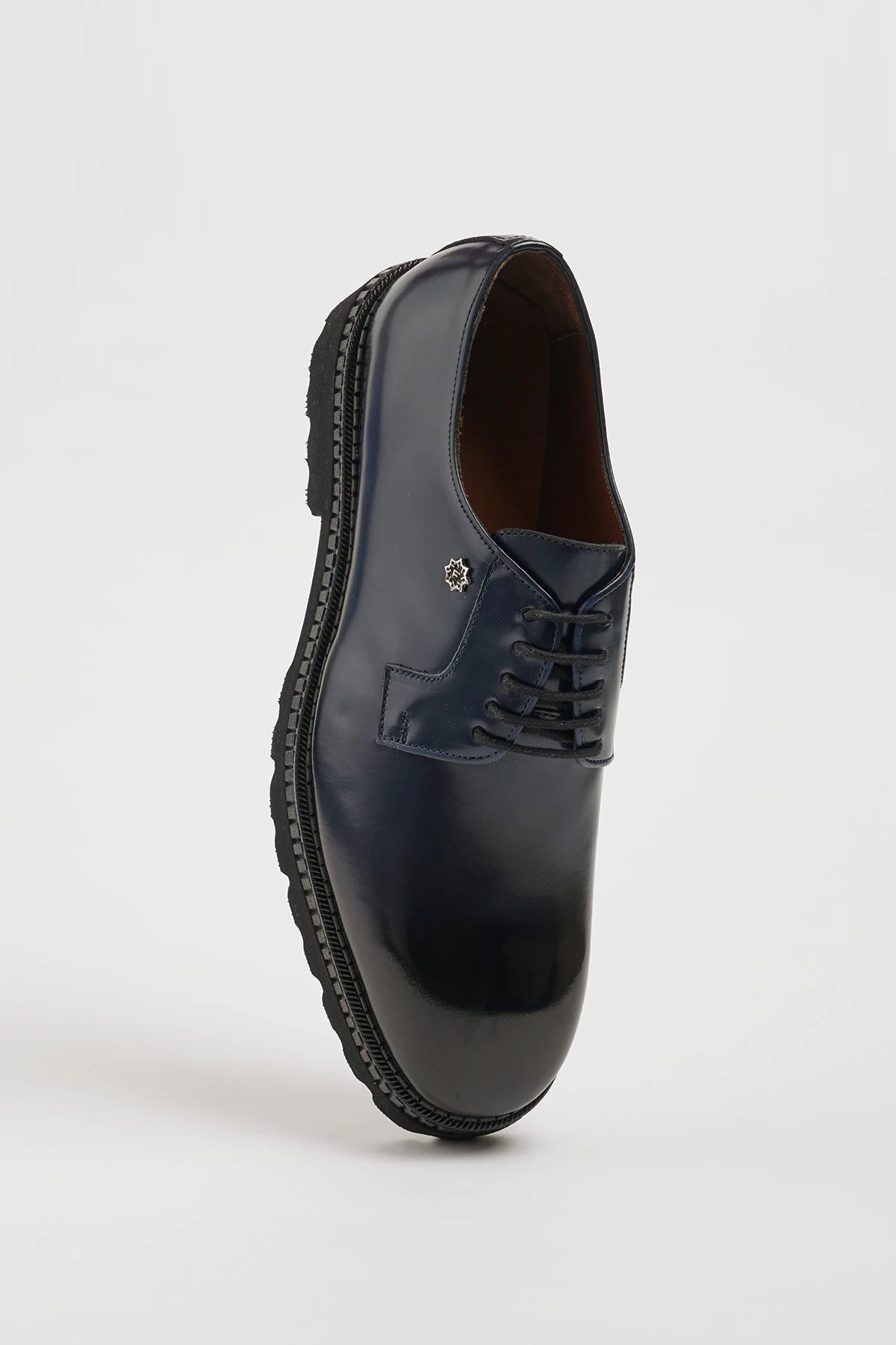 Navy Blue Calf Leather Derby Shoes