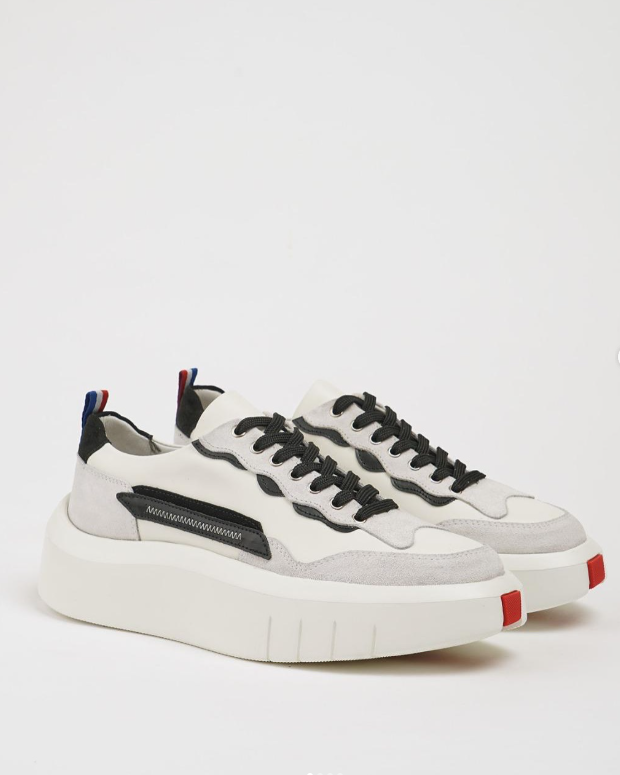 Grey Suede And Plan Leather Casual Runners
