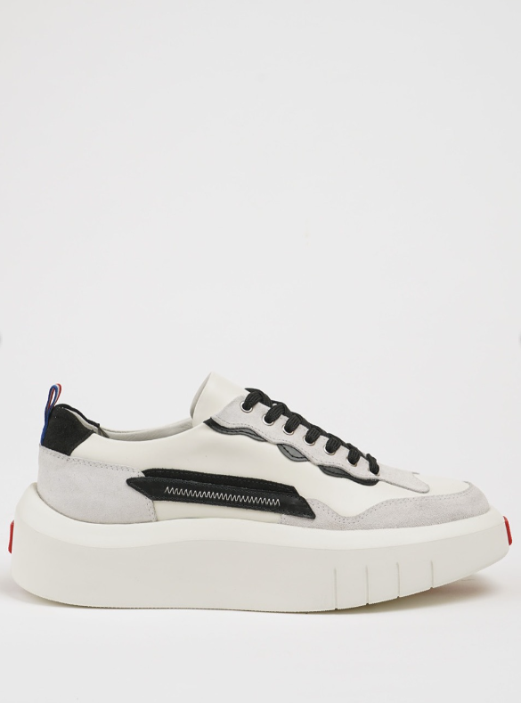 Grey Suede And Plan Leather Casual Runners