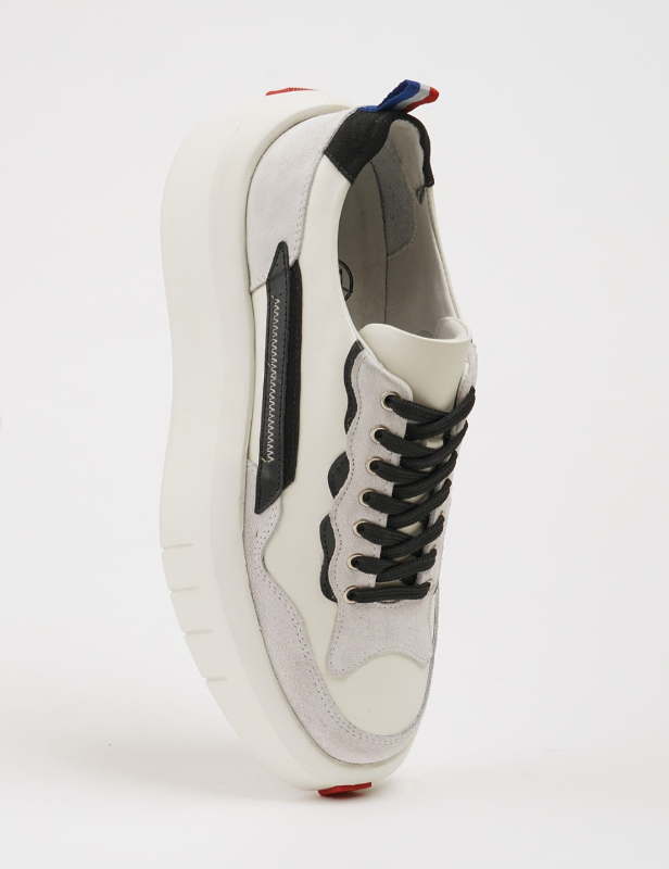 Grey Suede And Plan Leather Casual Runners