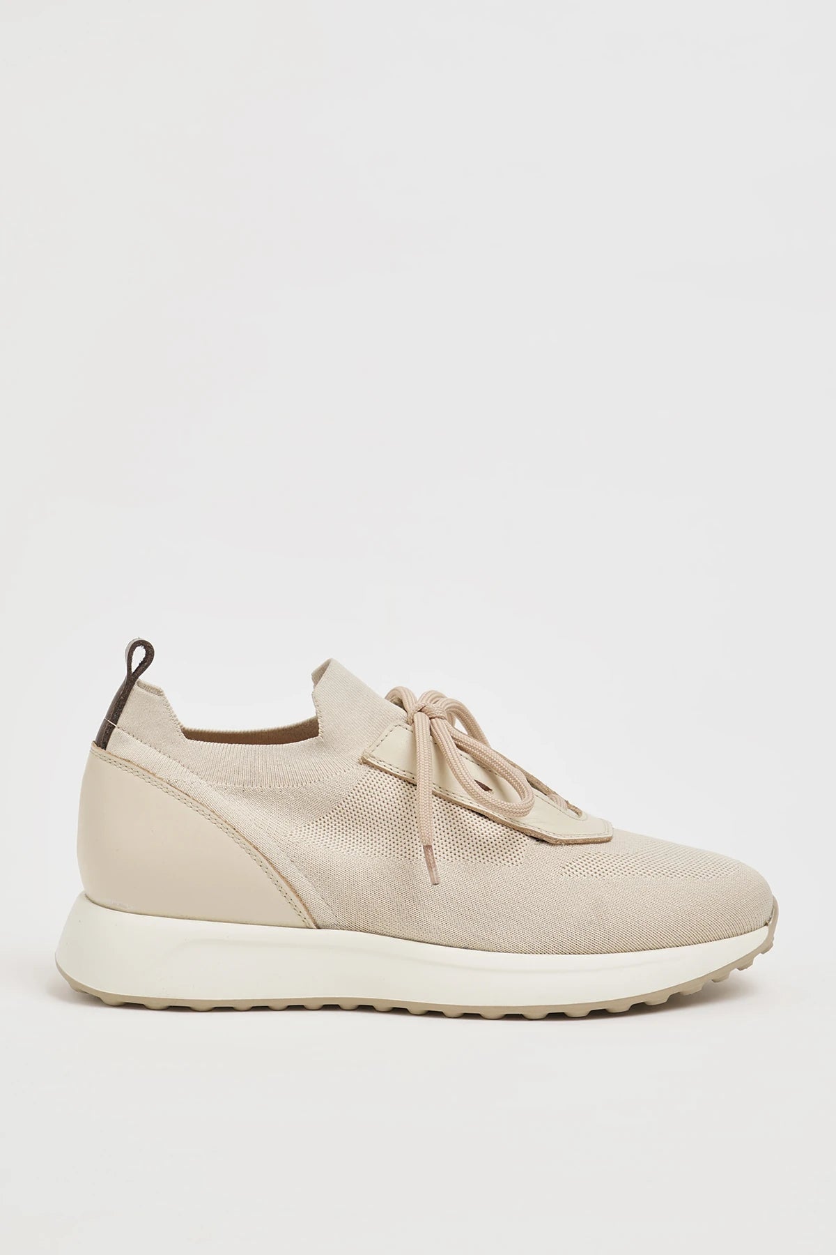 Beige Knitted Tricot Fabric Eva Sole Sneakers