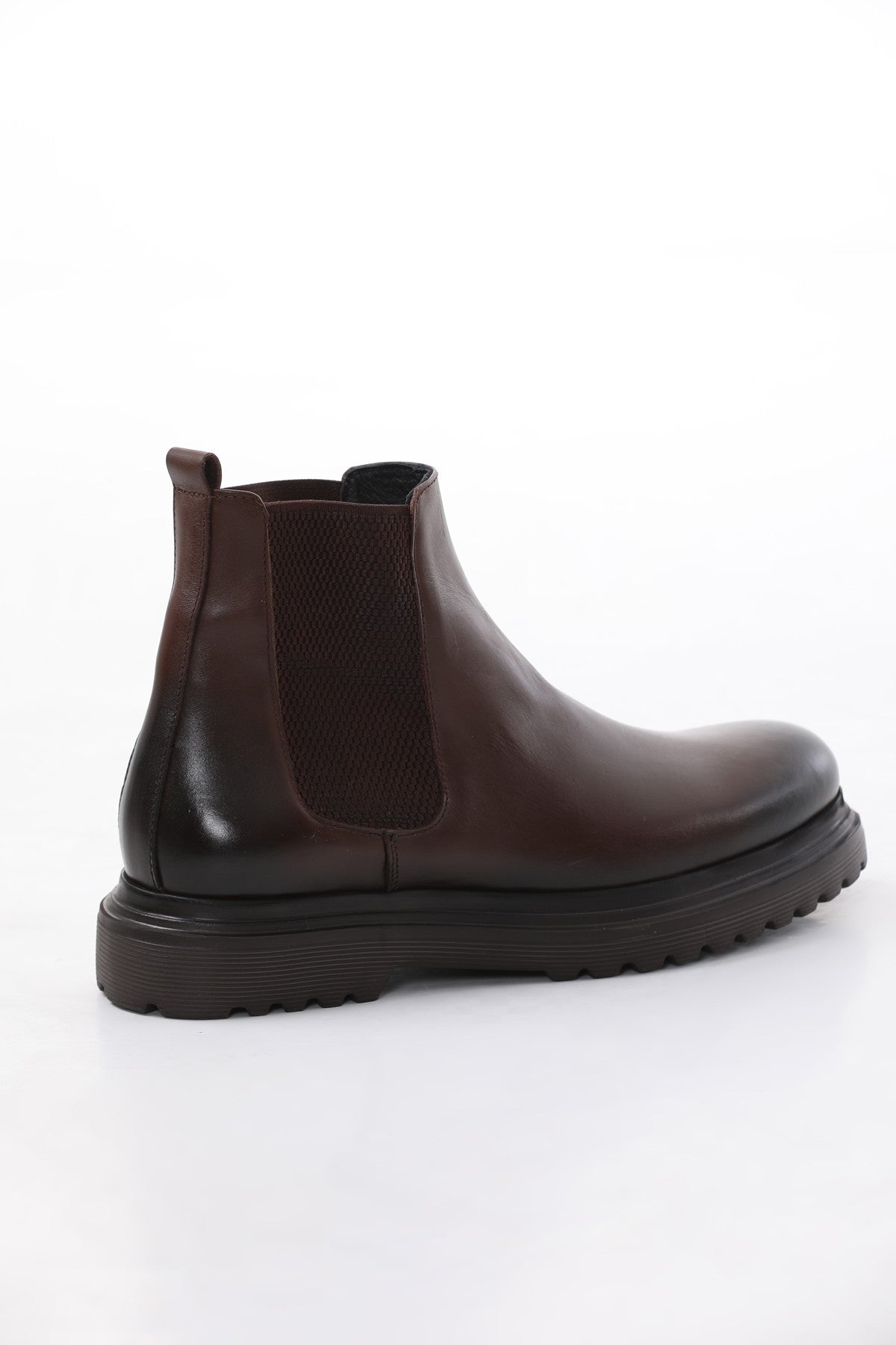 Brown chunky Leather Chelsea Boots