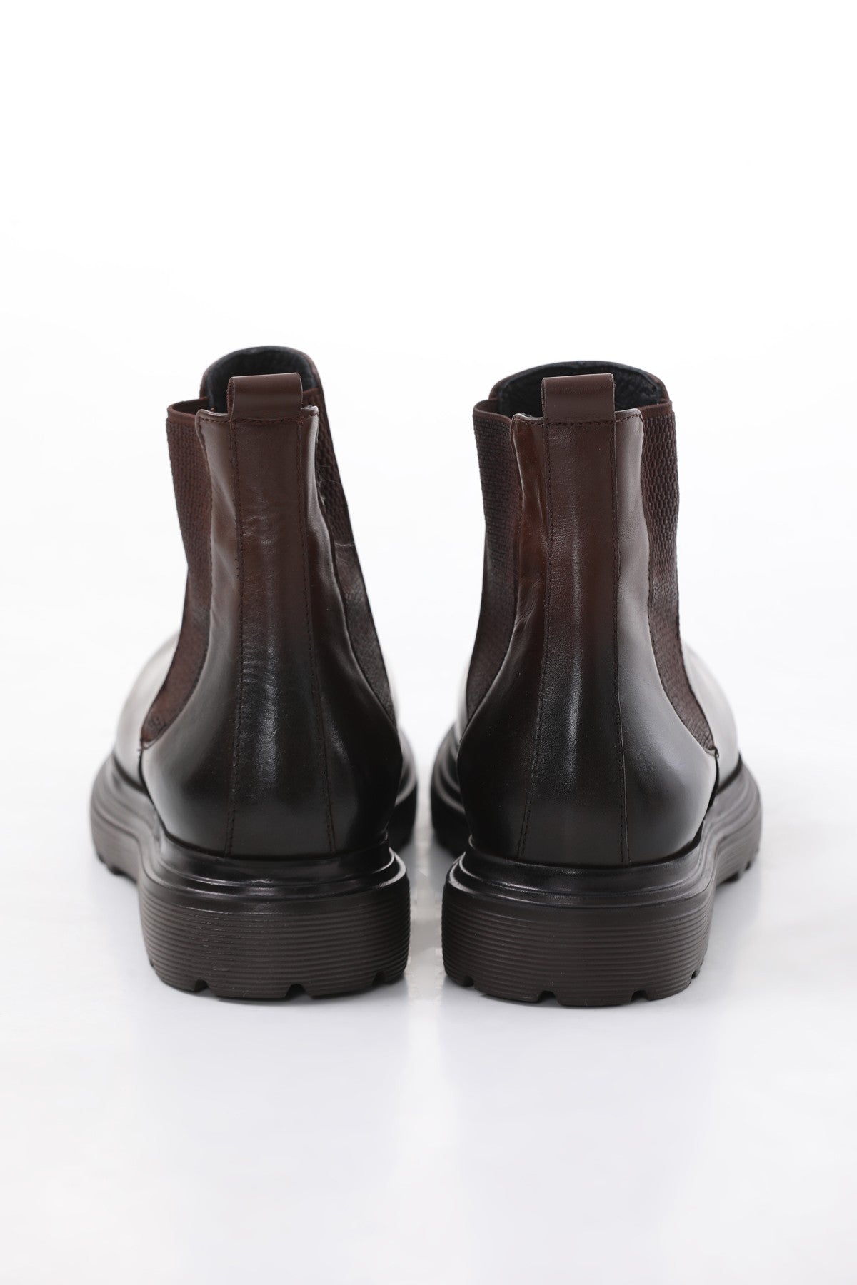 Brown chunky Leather Chelsea Boots