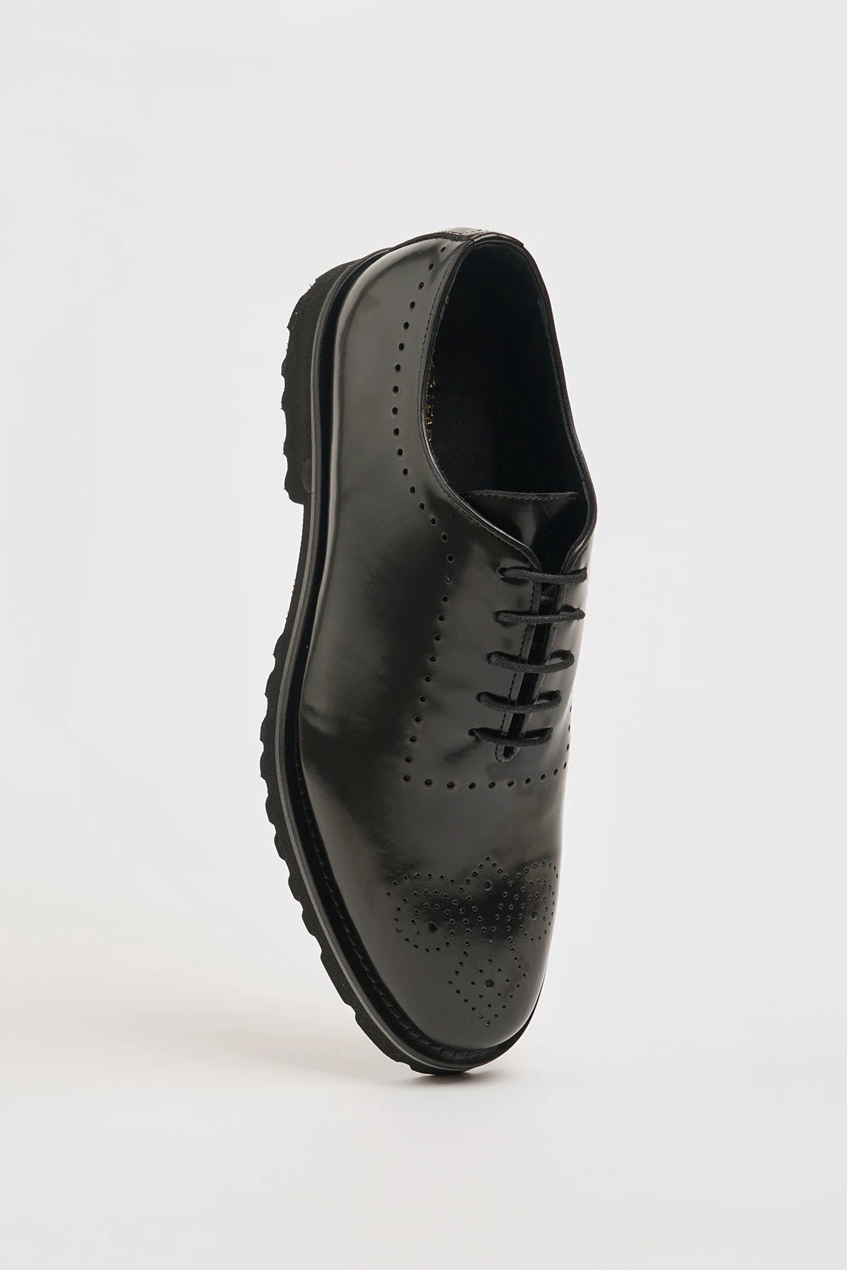Black Calf Derby Brogue Laces Shoes