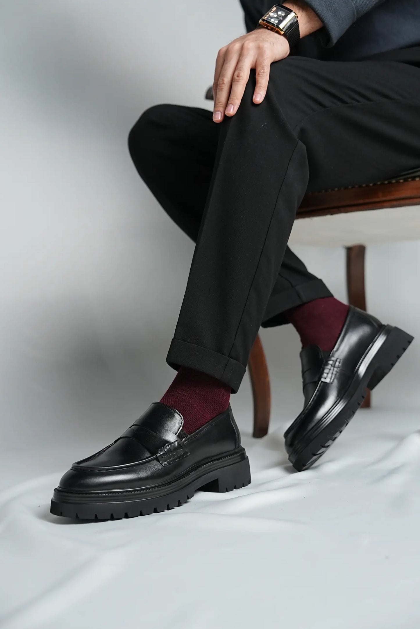 Black Penny Chunky Loafer OS