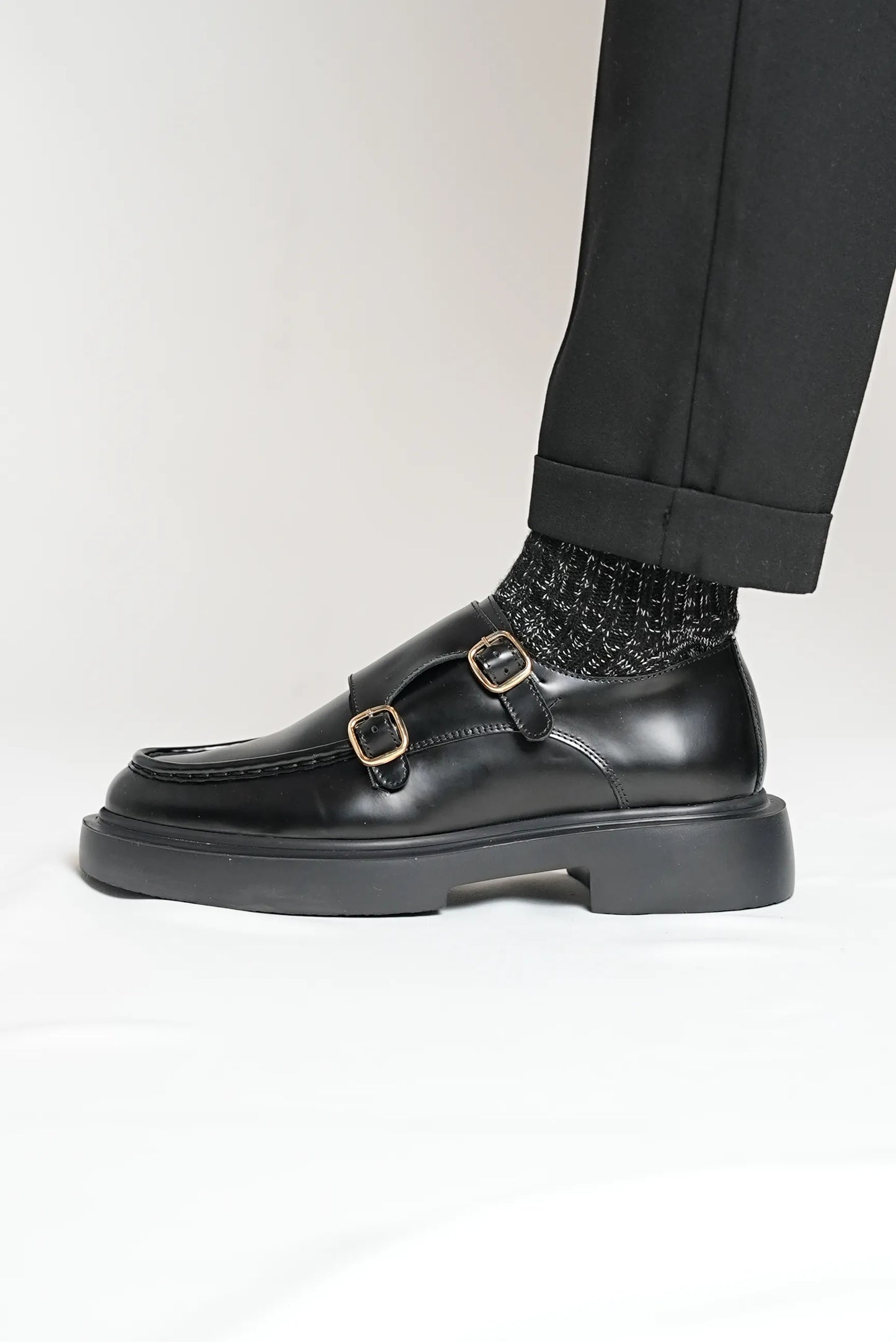 Black Calf Double Monkstrap