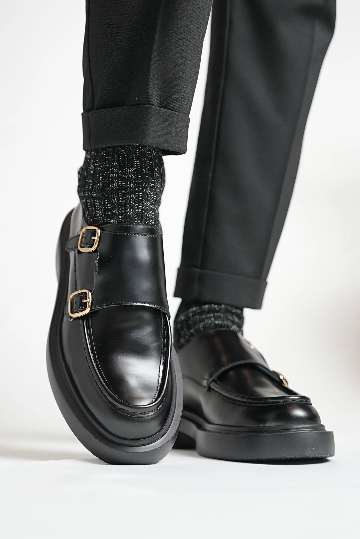 Black Calf Double Monkstrap