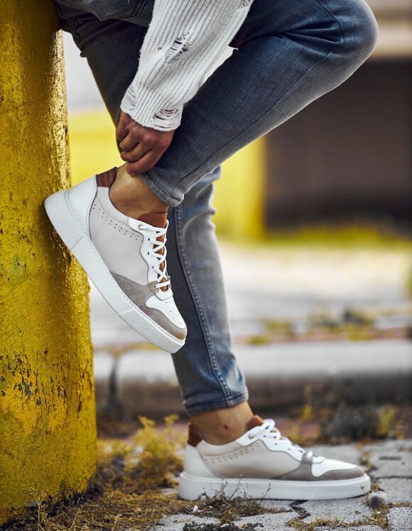Beige Low Top Sneakers