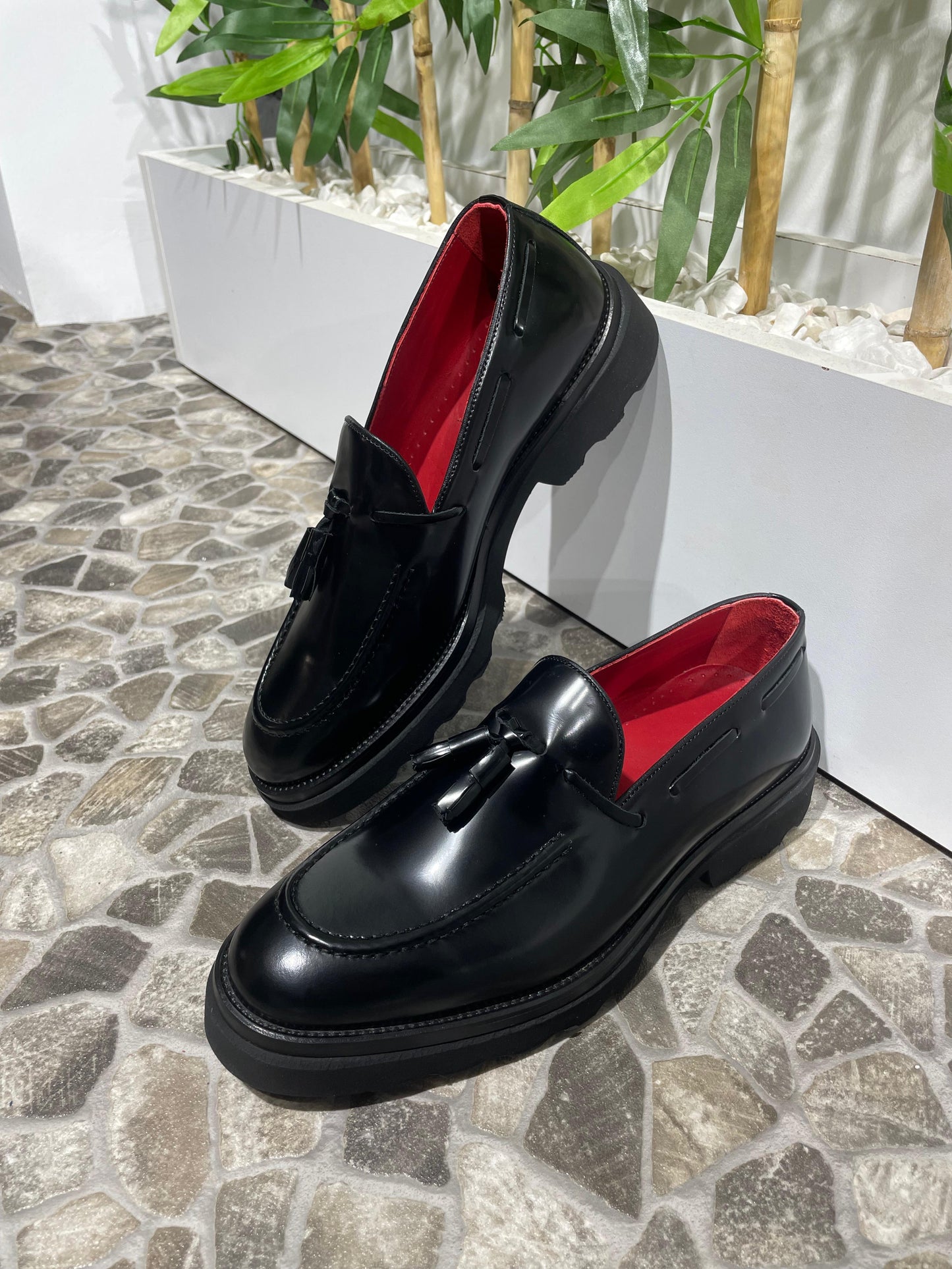 Black Calf Tassel Loafers