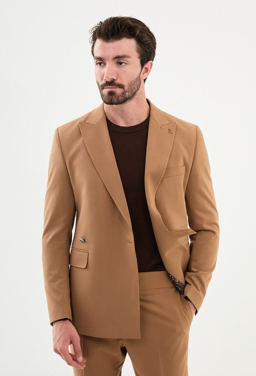 Men's Camel Slim Fit Suit