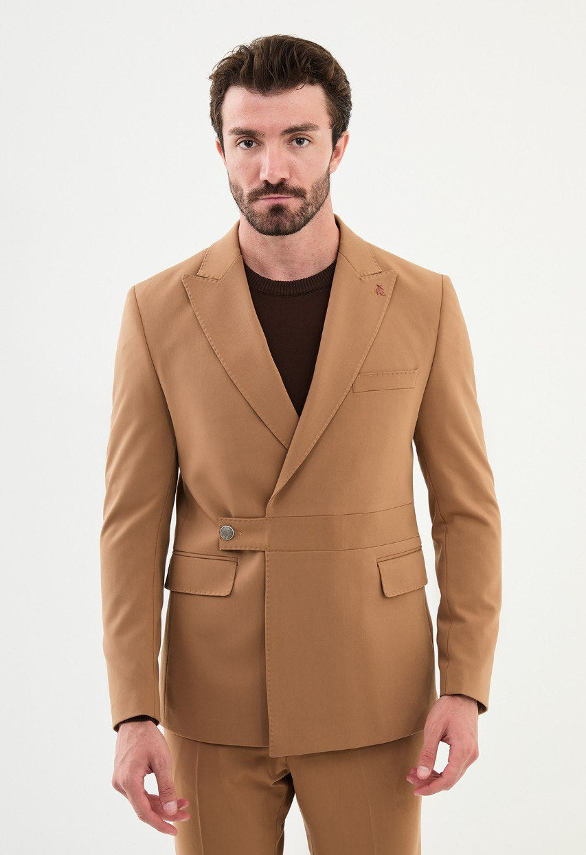 Men's Camel Slim Fit Suit