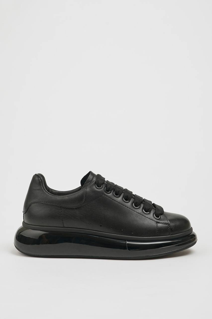 All Black Leather Sneakers