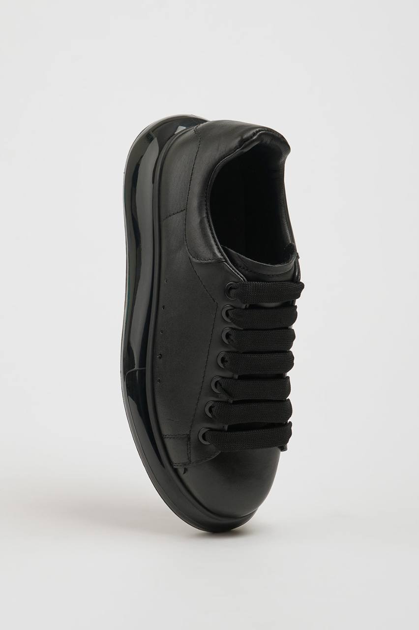 All Black Leather Sneakers