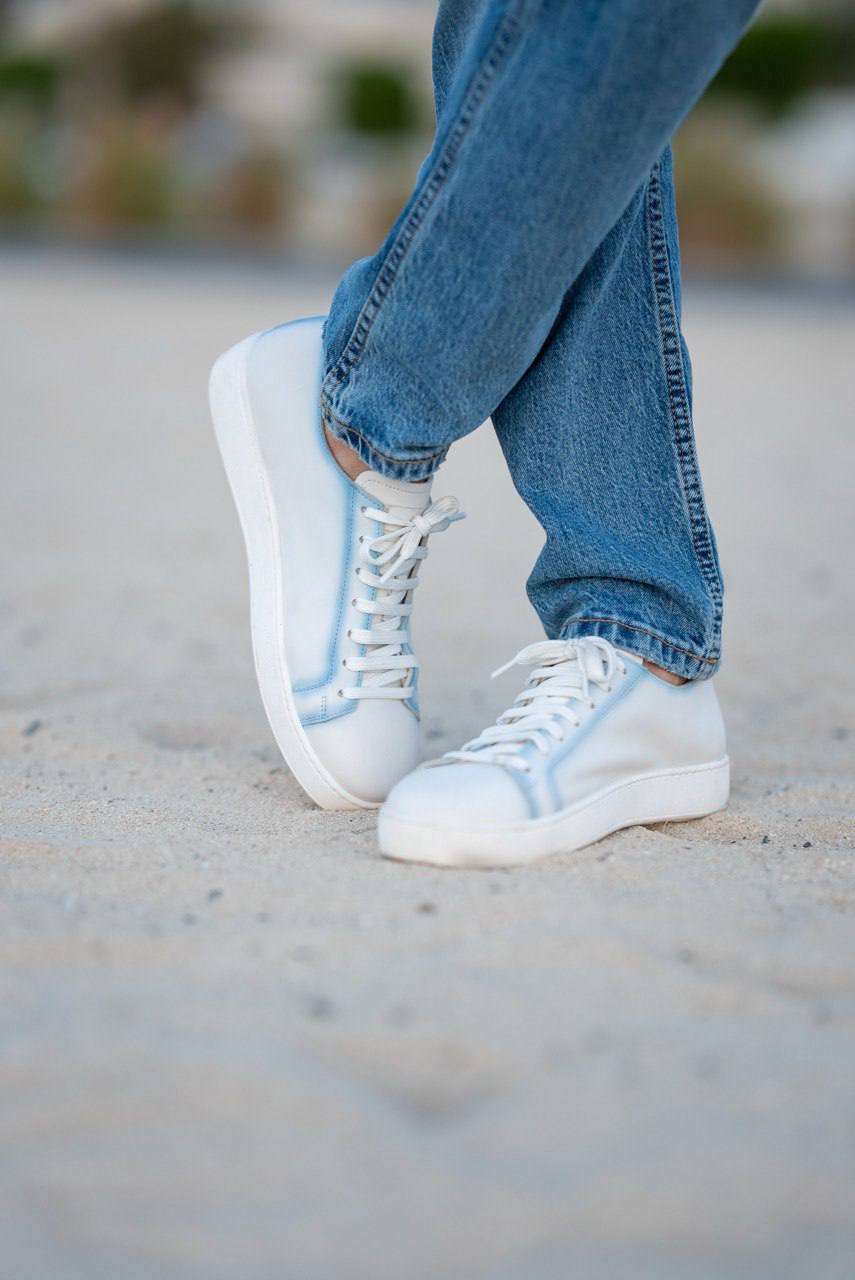 Men's Leather White Sneakers