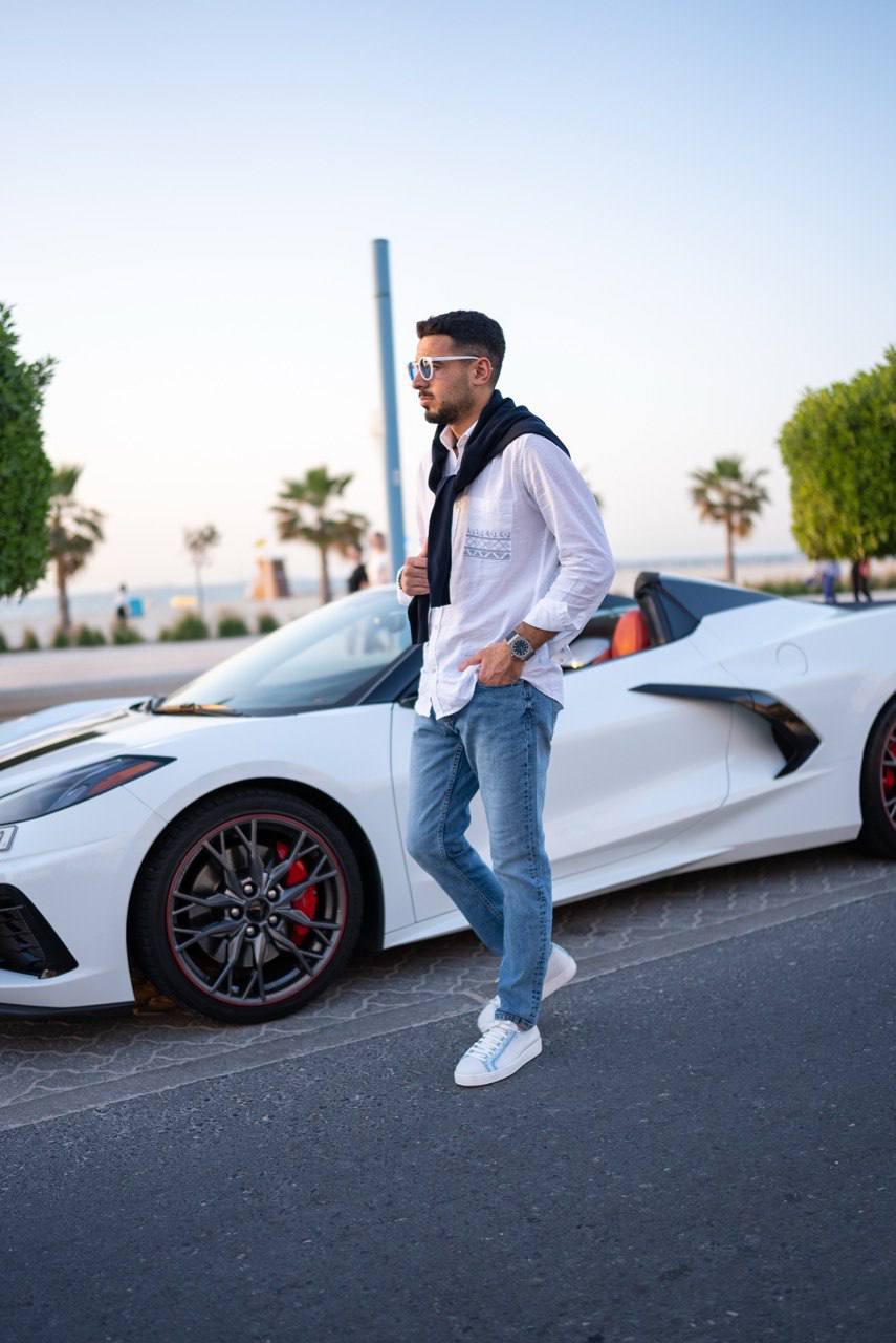 Men's Leather White Sneakers