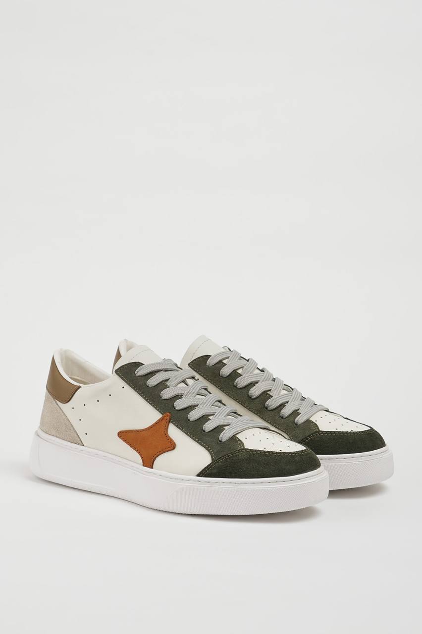 Men's Leather Multi Color Sneakers