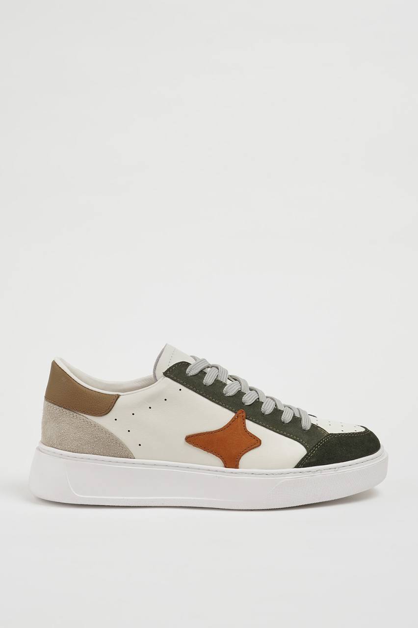 Men's Leather Multi Color Sneakers