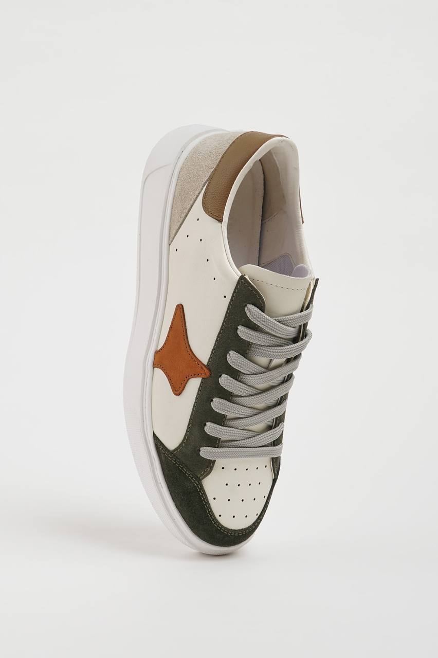Men's Leather Multi Color Sneakers