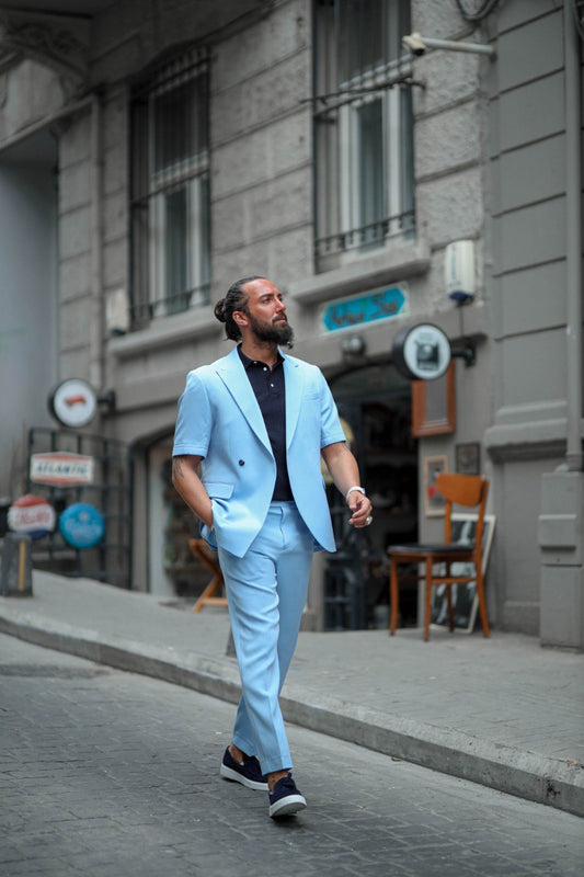 Blue Short Sleve Suit