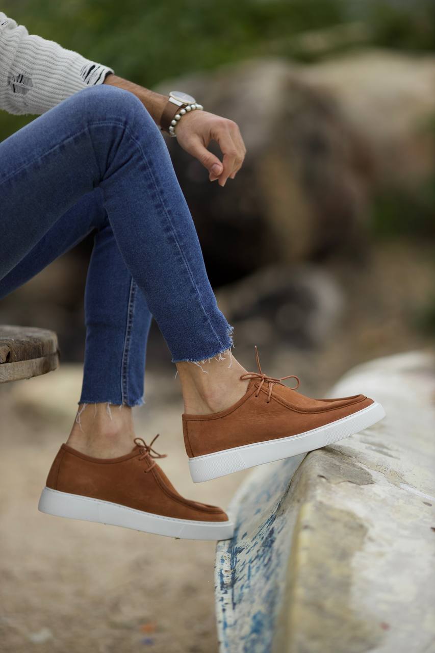 Camel Nubuck Slip-On Casual Shoes