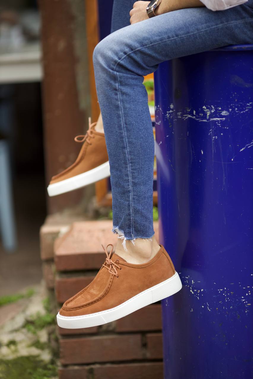 Camel Nubuck Slip-On Casual Shoes
