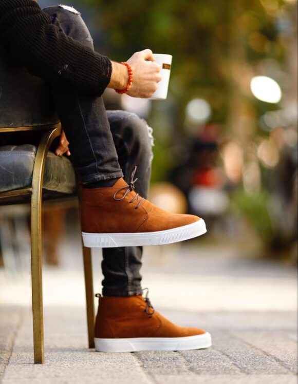Tan Suede Leather Ankle Boots