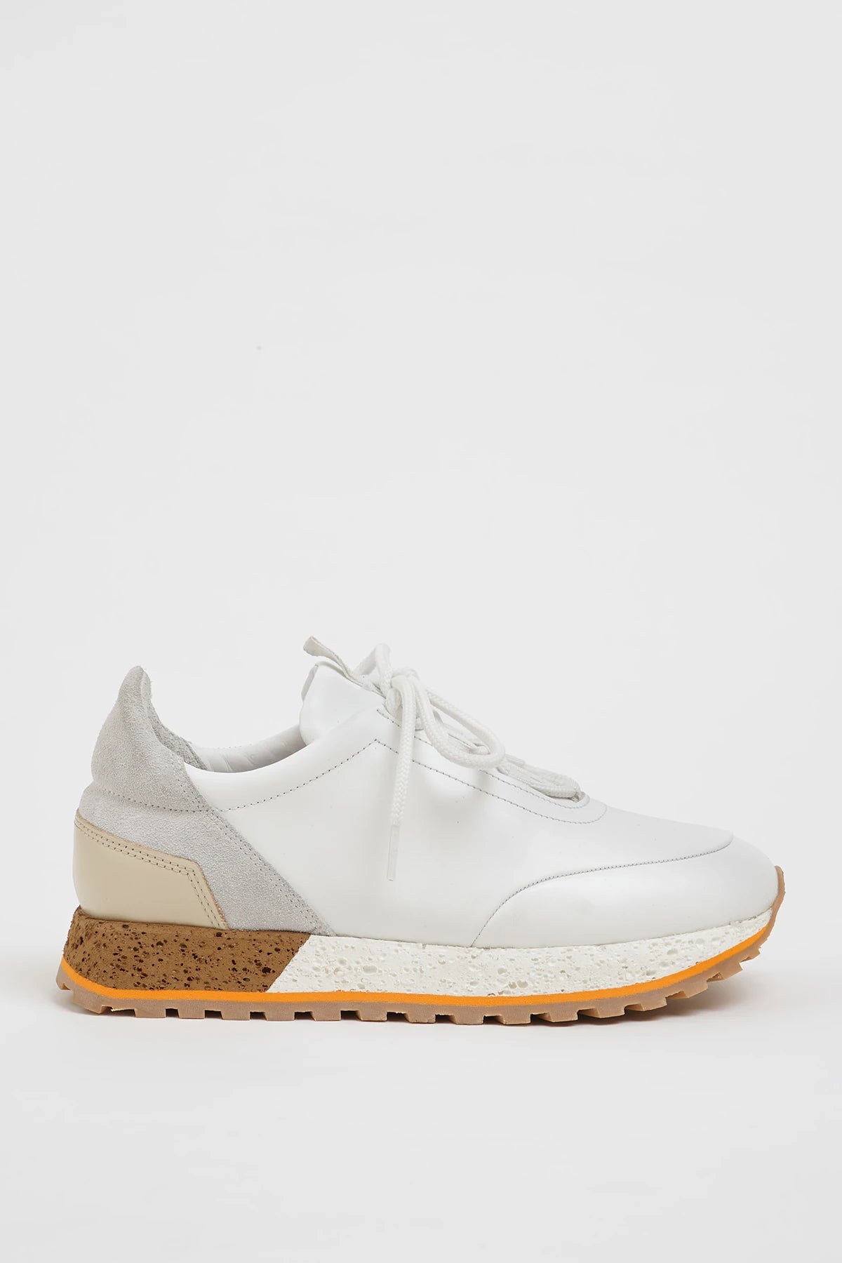 White Leather Eva Sole Sneakers