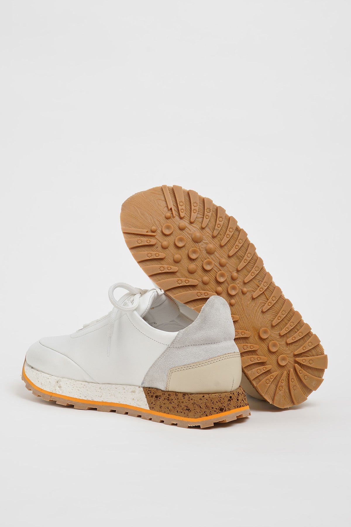 White Leather Eva Sole Sneakers