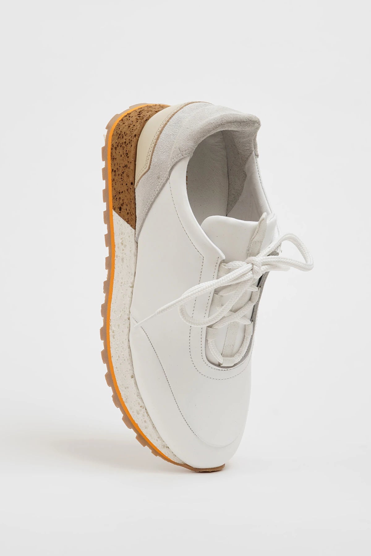 White Leather Eva Sole Sneakers