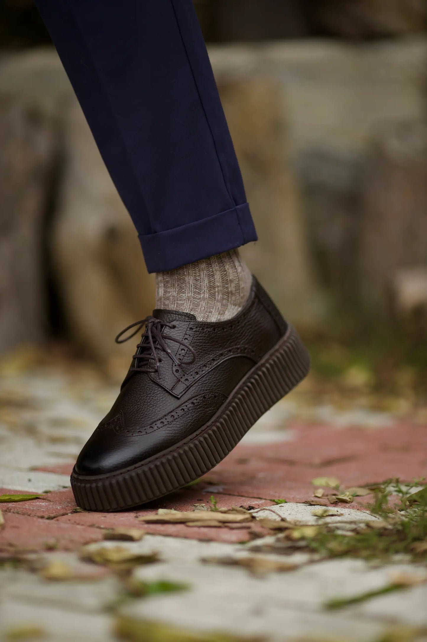 Brown Wingtip Casual Laces Shoes