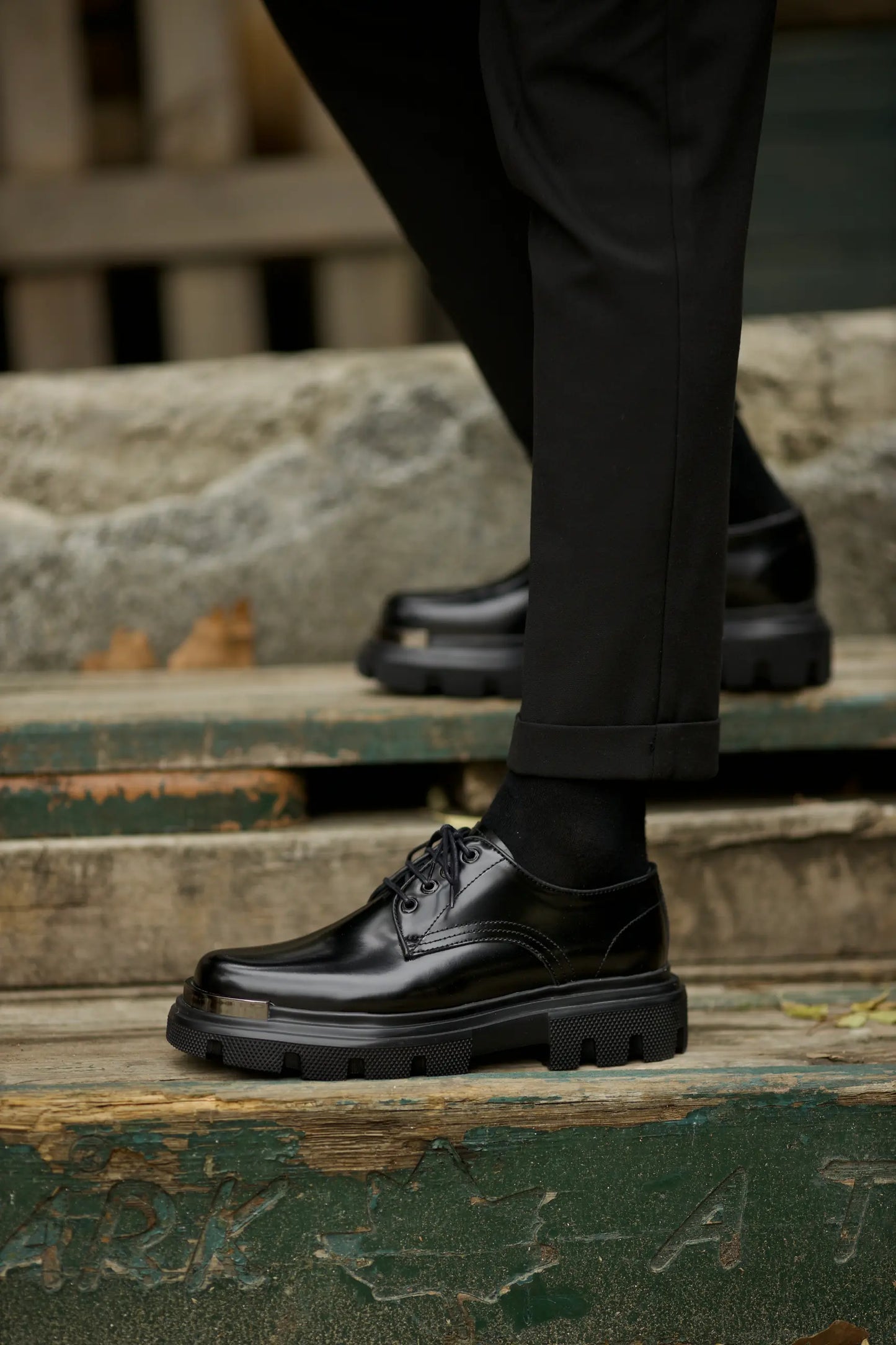 Black Calf Derby Laces Chunky Exclusive