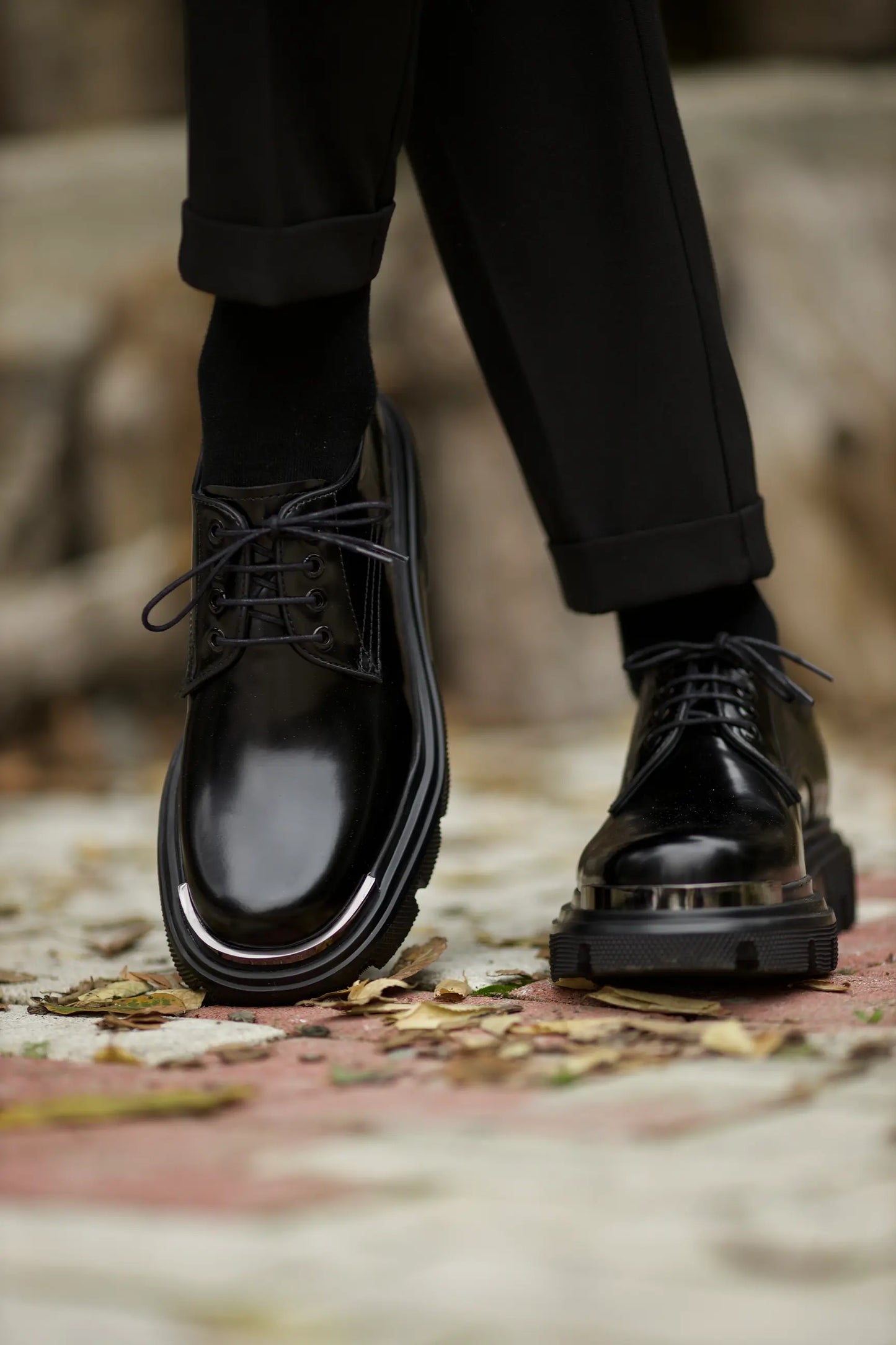 Black Calf Derby Laces Chunky Exclusive