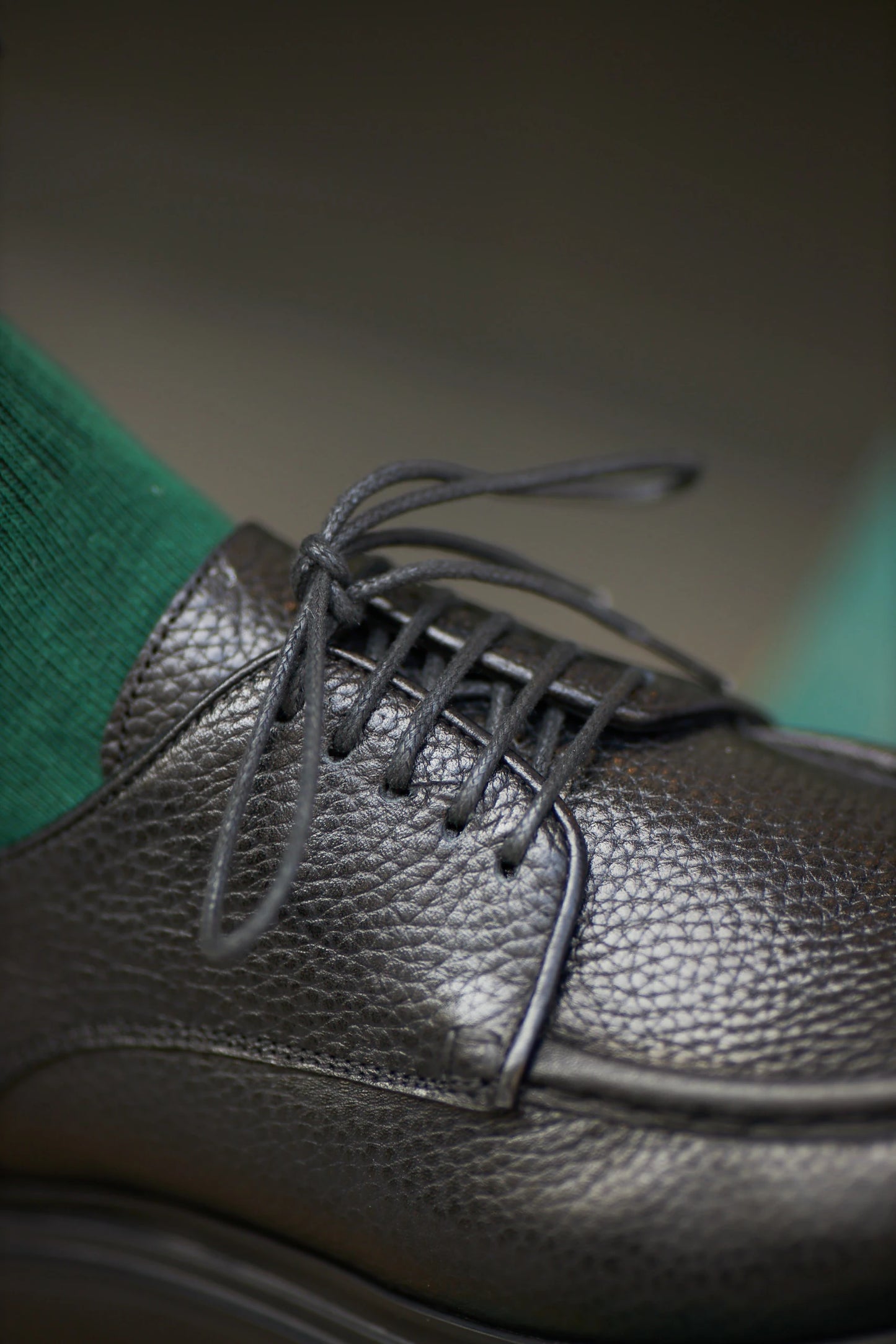 Black Grainy Laces Shoes