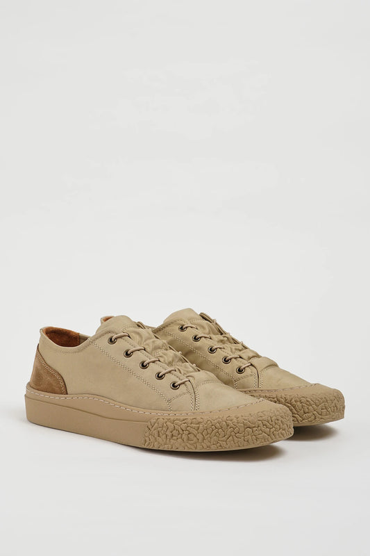 Beige Nubuck Low Top Sneakers