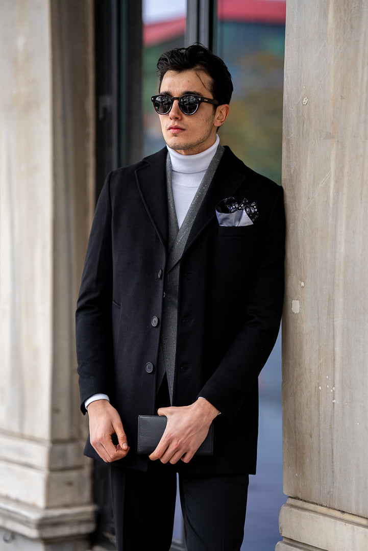 Men's Black Long Coat