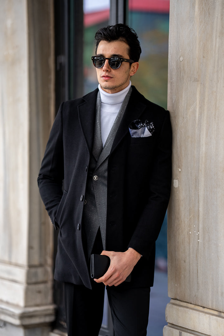 Men's Black Long Coat